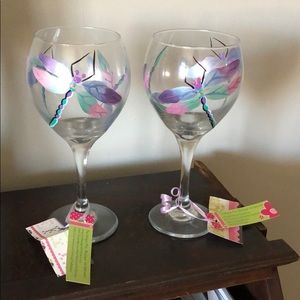 Dragon Fly Wine/Water Goblets
